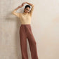 trueBrowns Peach Woollen Flared Pants | Swadesiicart