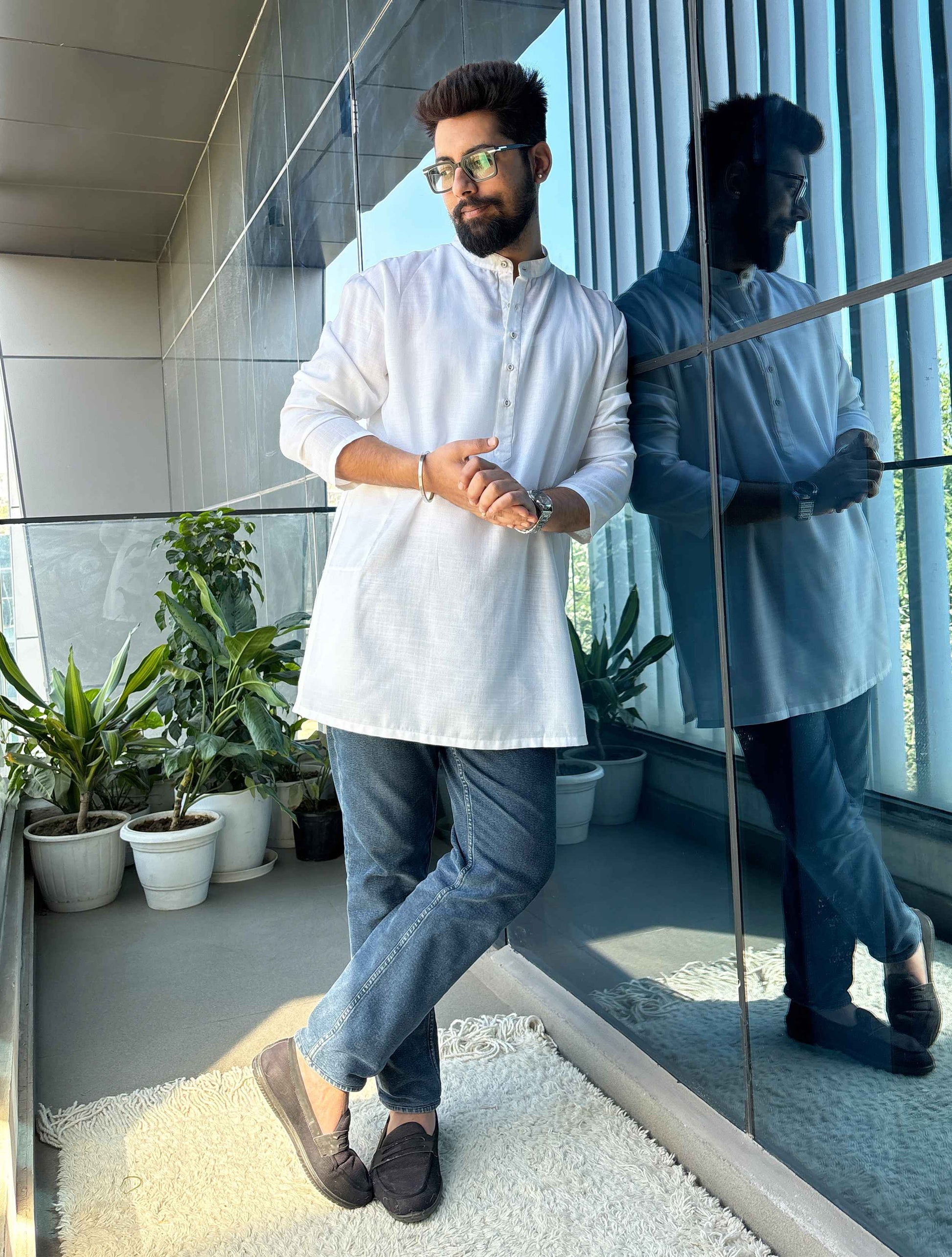 trueBrowns White Unisex Freesize Kurta | Swadesiicart