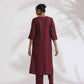 trueBrowns Maroon Dobby Kurta Set | Swadesiicart