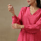 trueBrowns Pink Bandhani Printed Silk Gathered Sleeve Co-Ord Set - Swadesiicart