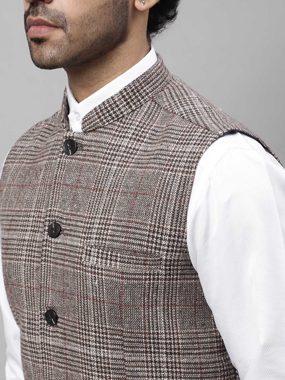 Even Apparels Men's Beige Pure Wool Nehru Jacket | Swadesiicart