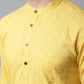 Even Apparels Yellow Pure Cotton Kurta With Band Collar | Swadesiicart