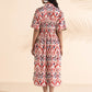 trueBrowns Carrot Cotton Ikat Dress | Swadesiicart