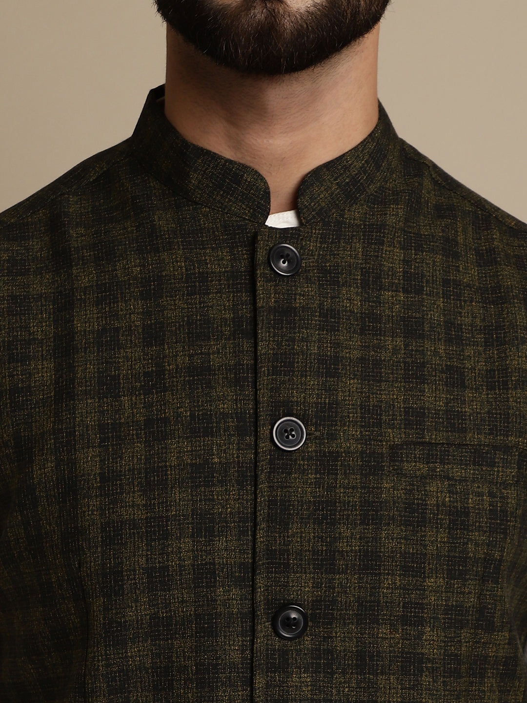 Even Apparels Men's Multi Mandarin Collar Waistcoat | Swadesiicart