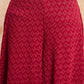 InWeave Women's Maroon Chikankari Long Anarkali Kurta Sharara Set - Swadesiicart