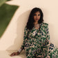 trueBrowns Green Muslin Ikat Saree | Swadesiicart