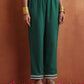 trueBrowns Green Cotton A-line Kurta Set | Swadesiicart