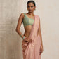 trueBrowns Pink Gold Lurex Ready To Wear Saree | Swadesiicart