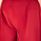 InWeave Women's Barn Red V Neck Asymmetrical Pleated Velvet Kurta Set - Swadesiicart