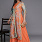 Ahalyaa Plus Size V-Neck Maxi Ethnic Dress | Swadesiicart