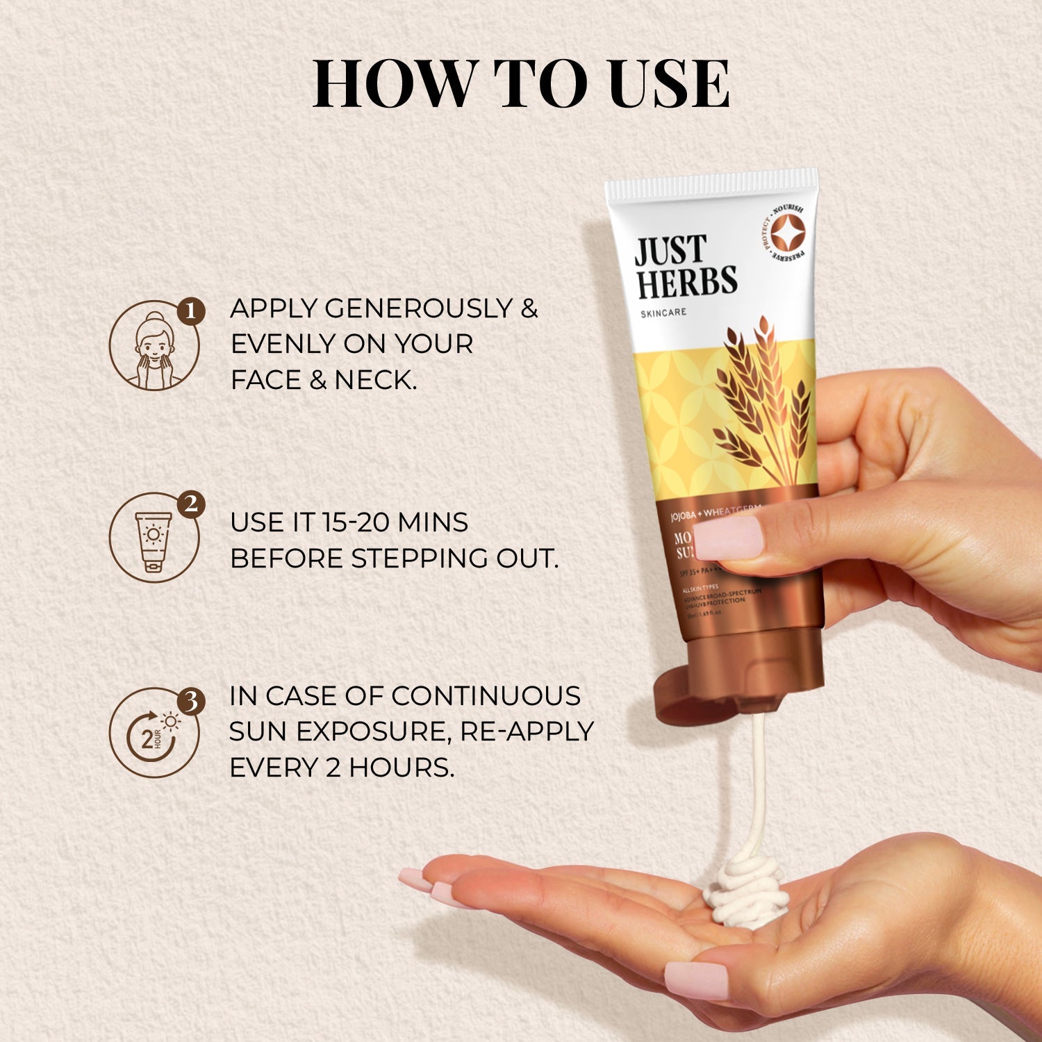 Moisturising Sunscreen Gel with SPF 35+ PA++++ with Jojoba and Wheatgerm (Copy)