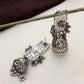 trueBrowns Silver Tone Floral Jhumka Earrings - Swadesiicart