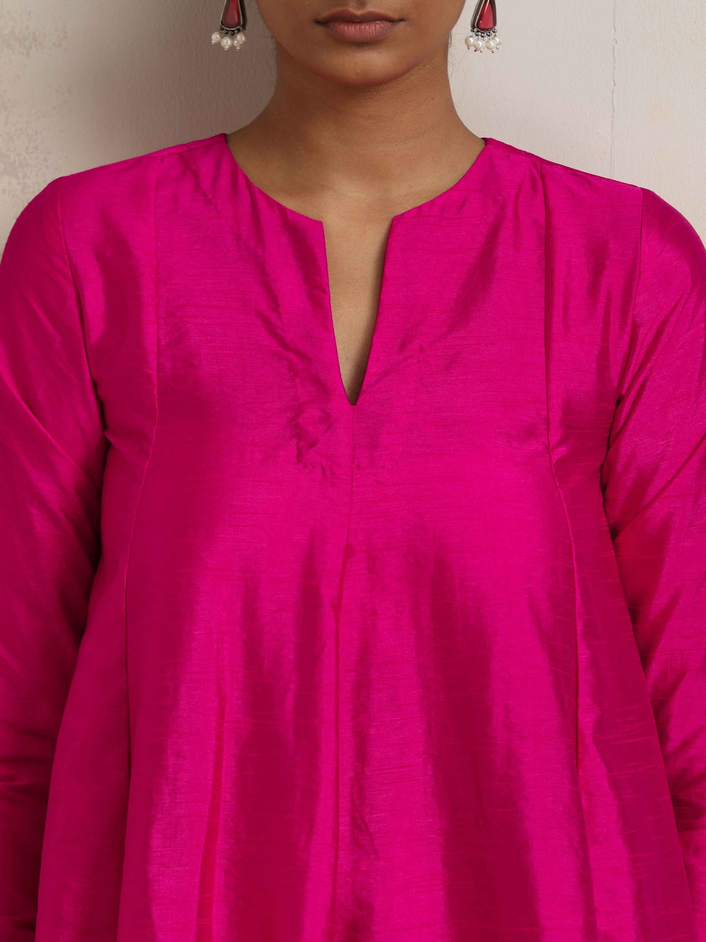 trueBrowns Pink Silk Co-ord Set - Swadesiicart
