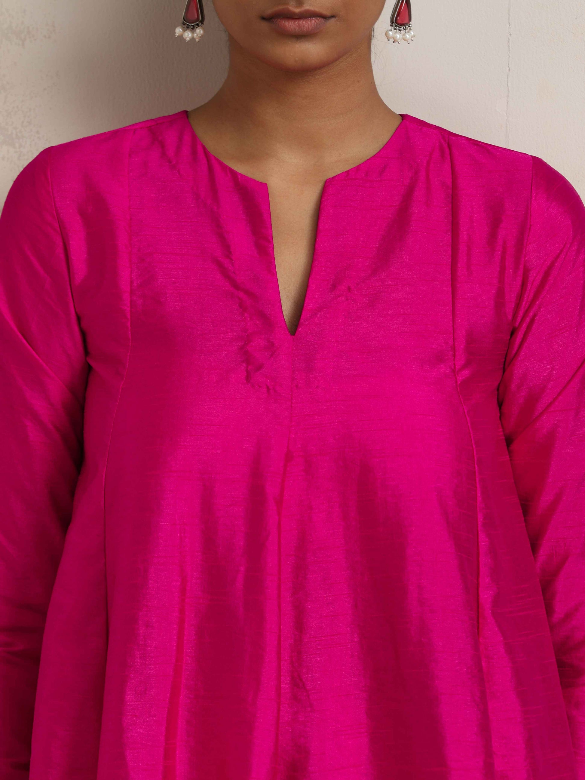 trueBrowns Pink Silk Co-ord Set - Swadesiicart