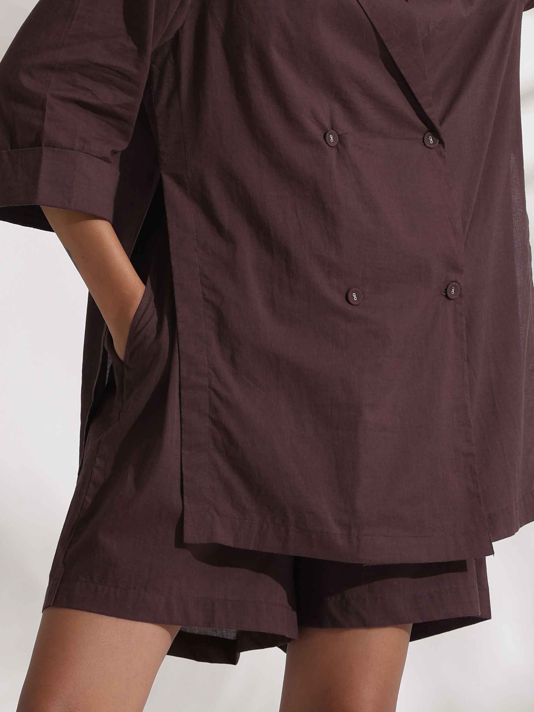 trueBrowns Cola Cotton Print Jacket & Short Co-ord Set - Swadesiicart