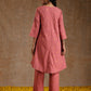 trueBrowns Blush Gold Cotton High-Low Co-Ord Set - Swadesiicart