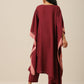 trueBrowns Ruby Wine Slub Texture High Low Kaftan Pant Set | Swadesiicart