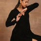 trueBrowns Black Velvet Dress | Swadesiicart