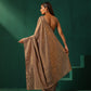 trueBrowns Grey Cotton Gold Lurex Striped Ready to Wear Saree | Swadesiicart