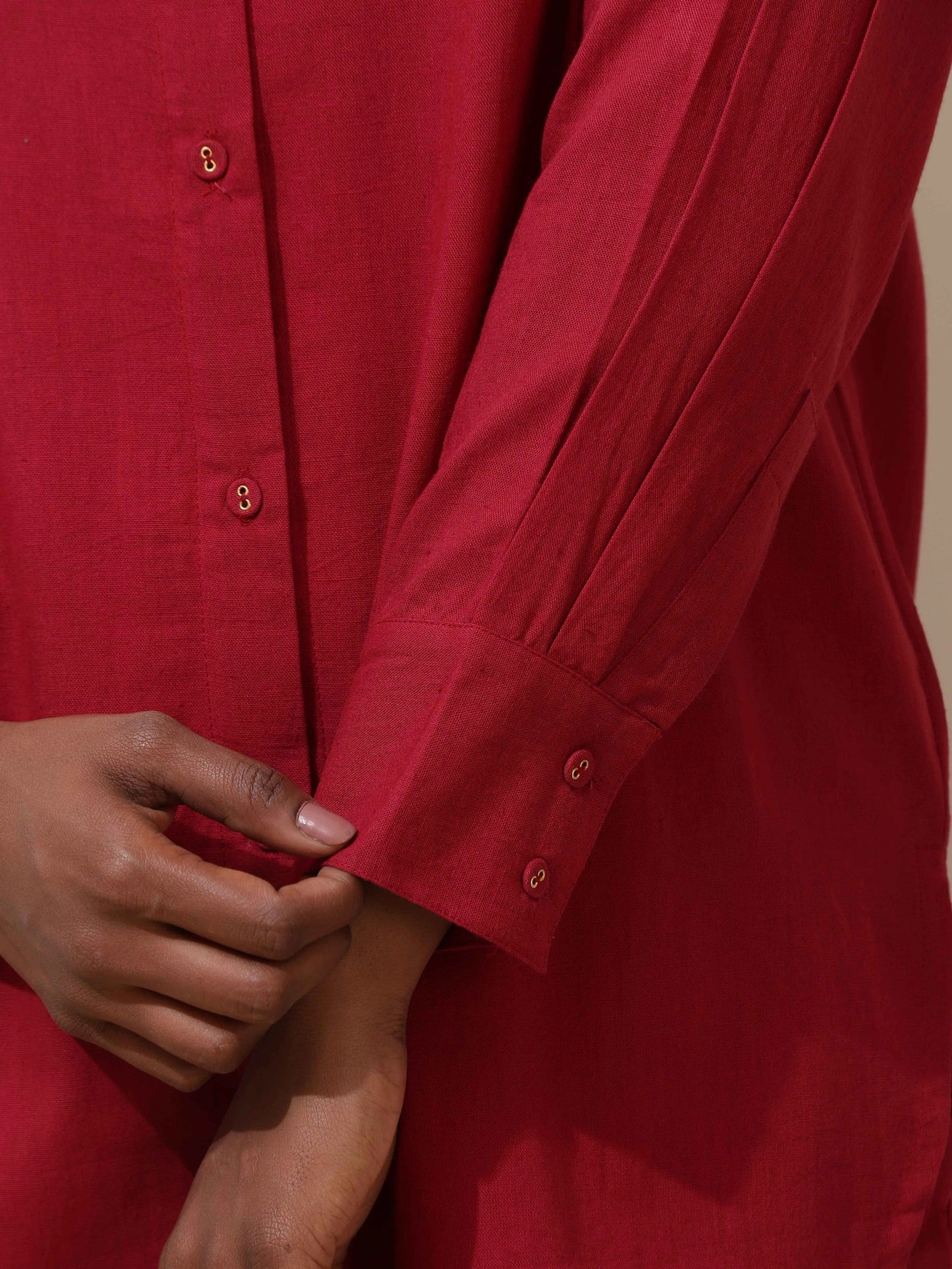 trueBrowns Maroon Cotton Linen Co-Ord Set - Swadesiicart