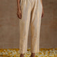 trueBrowns Ivory Gold Cotton Anarkali Set | Swadesiicart