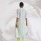trueBrowns White Cotton Multi Stripe Flared Kurta Set | Swadesiicart