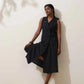 trueBrowns Black Cotton Linen Dress | Swadesiicart