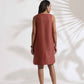 trueBrowns Pink Slub Dress | Swadesiicart