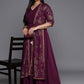 Ahalyaa Plus Size Floral Print Crepe Layered A-line Maxi Ethnic Dress | Swadesiicart