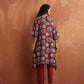 trueBrowns Maroon Print A-line Kurta Co-ord Set - Swadesiicart