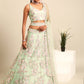 House of Panchhi Lime Green Net Sequins with heavy Zarkan embroidery Lehenga choli & Dupatta | Swadesiicart