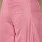 InWeave Women's Light Pink Ray Strappy Kurta Set With Printed Cotton Dupatta - Swadesiicart