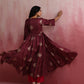 trueBrowns Purple Viscose Silk Kurta Set | Swadesiicart