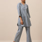 trueBrowns Cotton Steel Blue Short Co-Ord Set | Relove - Swadesiicart