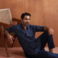 trueBrowns Men's Blue Cotton Dobby Kurta | Swadesiicart