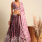 House of Panchhi Rose Gold Chinon Sequins Embroidery Lehenga Choli & Dupatta | Swadesiicart
