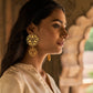 trueBrowns Gold-Polished Circle Drop Earrings | Swadesiicart