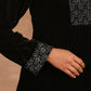 trueBrowns Black Velvet Embroidered Kurta | Swadesiicart