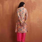 trueBrowns Orange Print Kurta Co-ord Set - Swadesiicart