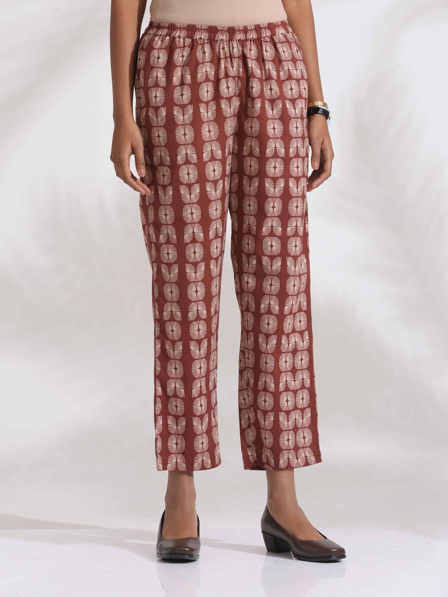 trueBrowns Green Cotton Print HighSlit Kurta Set | Swadesiicart