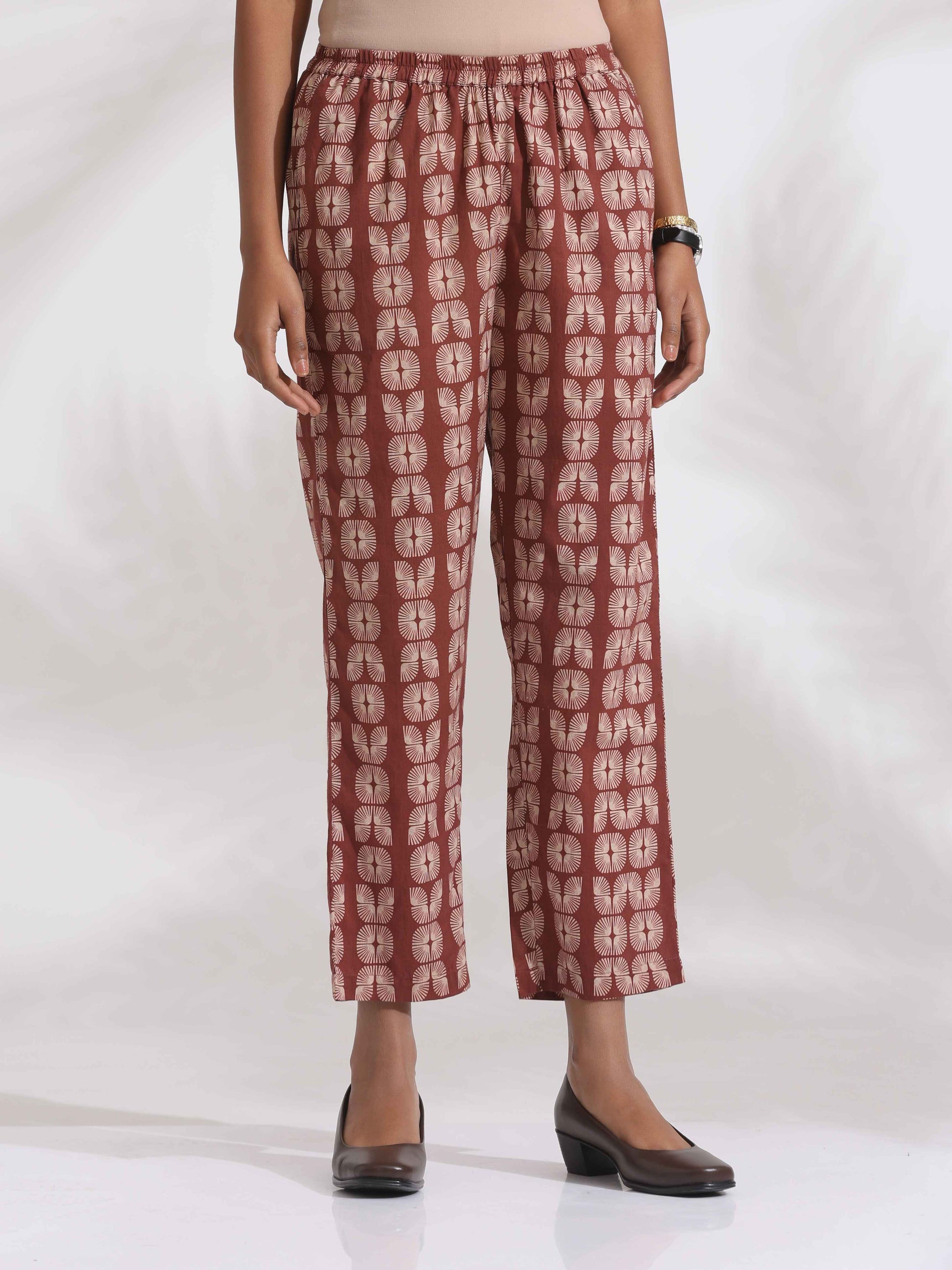 trueBrowns Green Cotton Print HighSlit Kurta Set | Swadesiicart