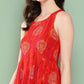 InWeave Women's Rust Mughal Print Raisa Back Detial Long Coords Set - Swadesiicart