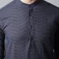 Even Apparels Blue Pure Cotton Kurta With Band Collar | Swadesiicart