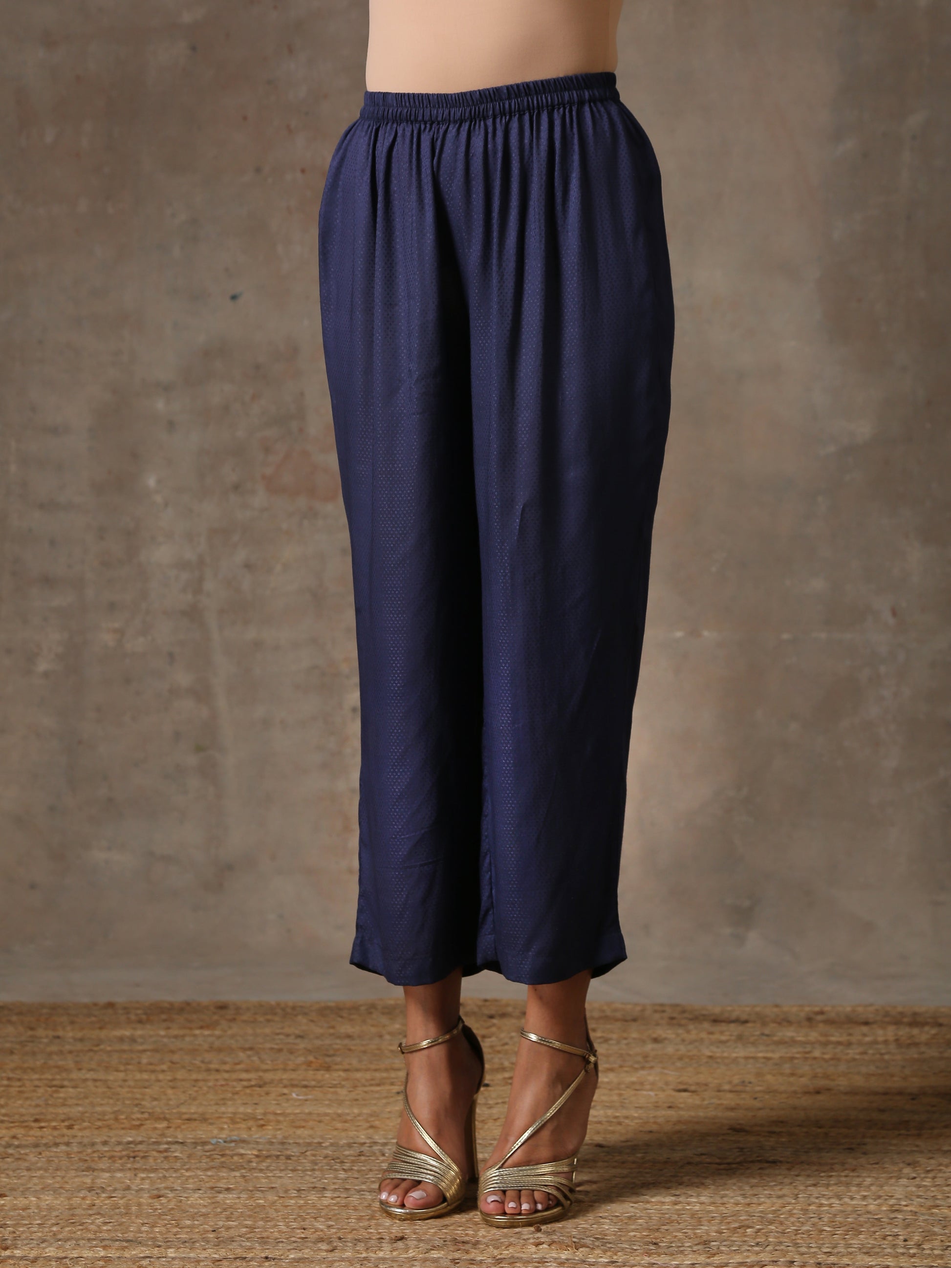 trueBrowns Blue Bandhani Printed Silk Co-Ord Set - Swadesiicart