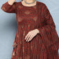 InWeave Women's Brick Rust Ajrakh Sharara Set With Dupatta - Swadesiicart