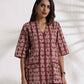 trueBrowns Brown Cotton Print Jacket Top & Short Co-ord Set - Swadesiicart