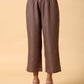 trueBrowns Cotton Linen Burnt Brown Boxy Fit Co-Ord Set - Swadesiicart