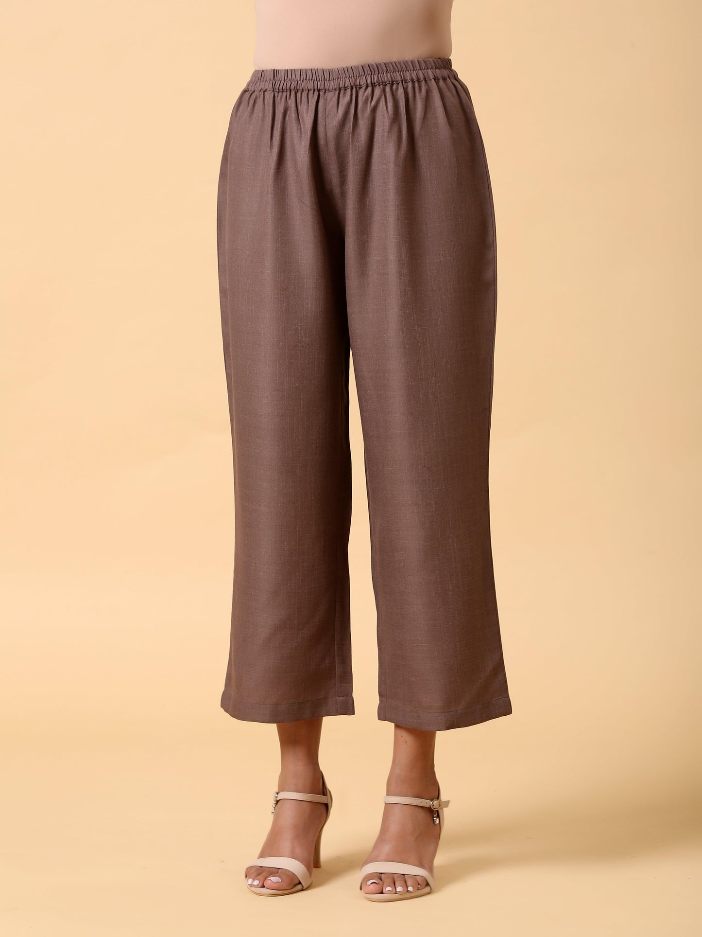 trueBrowns Cotton Linen Burnt Brown Boxy Fit Co-Ord Set - Swadesiicart