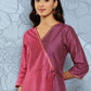 Ahalyaa Colourblocked Printed Wrap Ethnic Dress | Swadesiicart