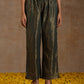 trueBrowns Dark Green Gold Cotton Side Gather Co-Ord Set - Swadesiicart